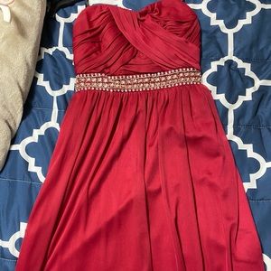 Red semi-formal dress